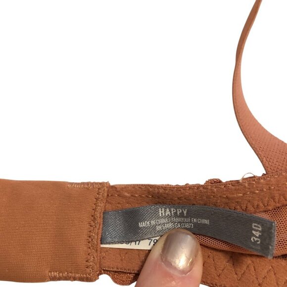 3/$25 ❥ Aerie Lace Unlined Demi-Cup Bra Soft Rust Orange 34D - Picture 8 of 9